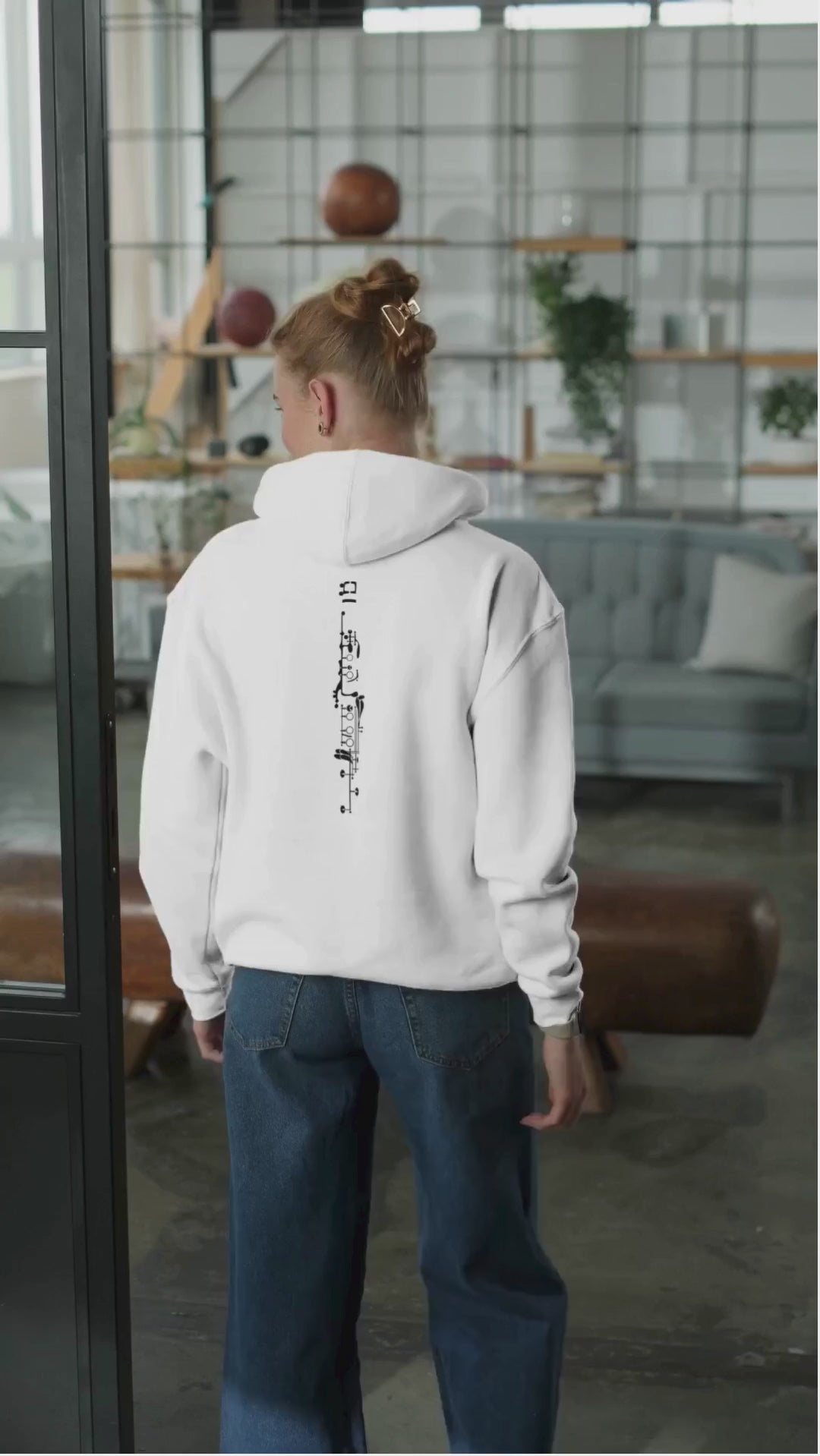 Clarinet Outline Hoodie – Minimalist Musician Pullover